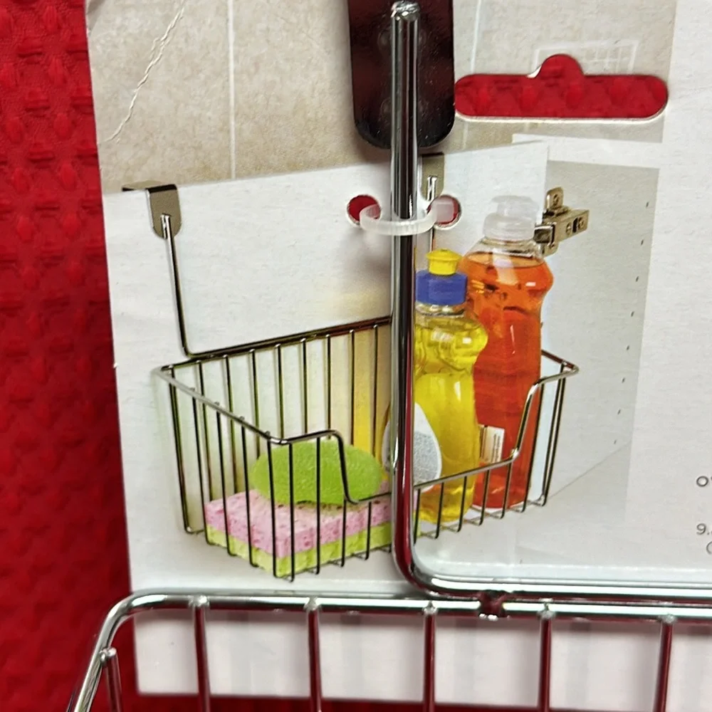Comfort Bay Chrome over Cabinet door Basket. Fits securely over standard door